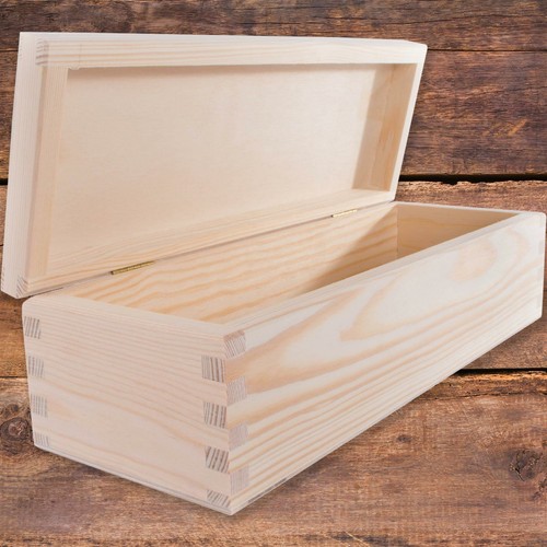 Oblong rectangular wooden - rectangular, box