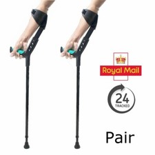 Adjustable Underarm Forearm Elbow Crutches Walking Stick Ergonomic Design (PAIR)