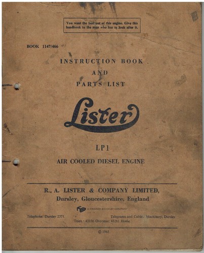 Lister lp1 industrial diesel - lister,