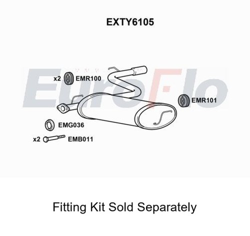 Rear muffler silencer insert - rear,
