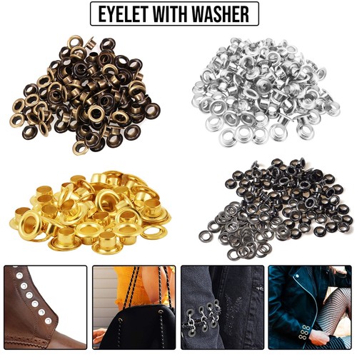 Eyelet with washer - washer, leather