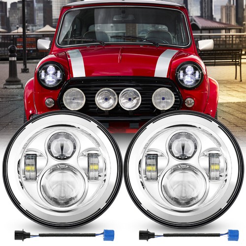 Pair inch round chrome - 7, led