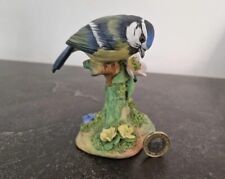 Crown Staffs Bluetit On Flowers. Detailed Rare Vintage Matt Model by J.T Jones