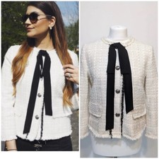 Zara Cream Bow Boucle Short