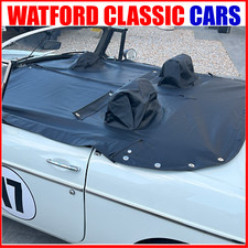 MGB, MGC  Roadster with Headrest , 3 in 1 Full / Half Tonneau & hood cover BLACK
