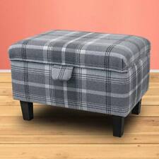Tartan Grey Ottoman Foostool