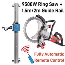 9500W Fully Automatic Ring Saw Concrete Wall Cutting Machine 1.5m/2m Guide Rail