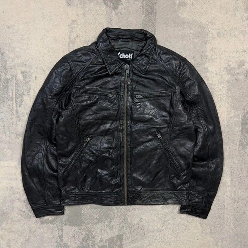 Schott nyc black leather - black,