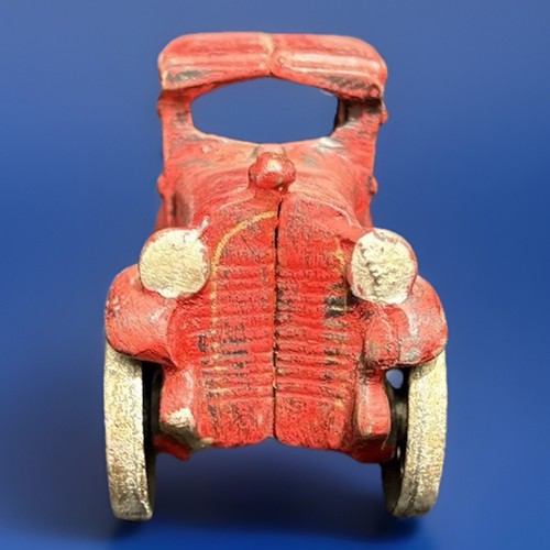 Cast iron red sedan toy - red, w/