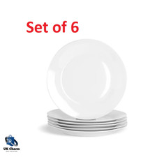 6x IKEA OFTAST Dinner Plates 25cm Pure White Serving Plate Set Kitchen Crockery
