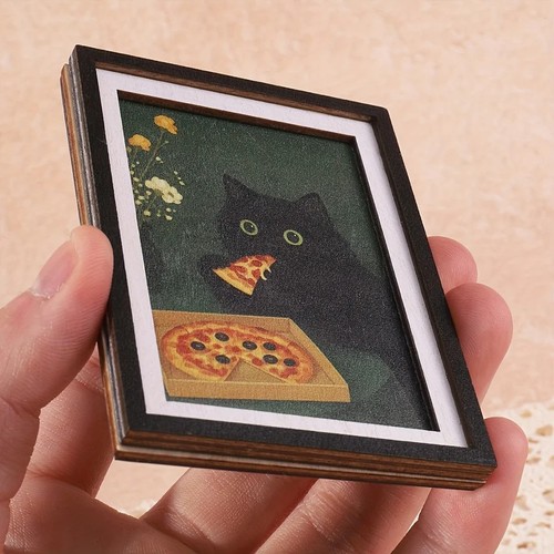 Mini black cat pizza - mini, fridge
