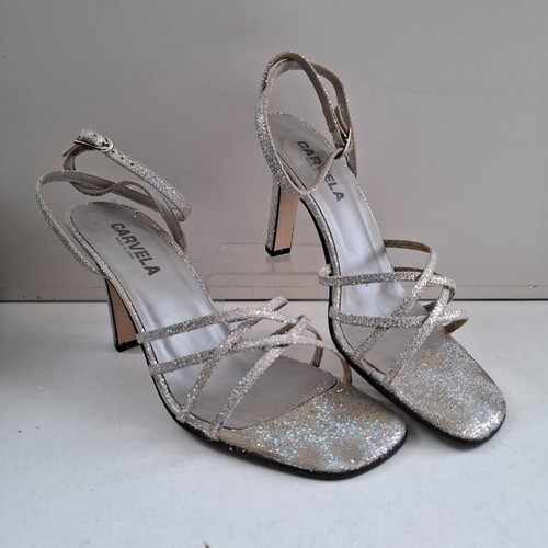 Carvela silver glitter strappy - glitter,