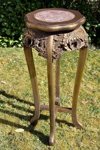 Antique marble top jardiniere - top,