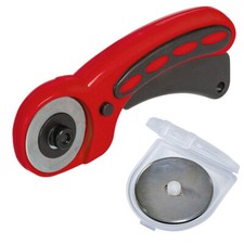 45mm Rotary Cutter & 6pc Blades Fabric Paper Card Craft Safety Cutting Tool