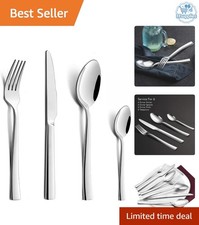Elegant 24-Piece Stainless Steel Cutlery Set for 6 - Dishwasher Safe Design