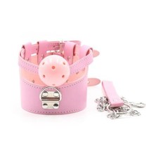 Pink Faux Leather Collar &