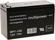 Replacement Battery (Multipower) for UPS APC Back-UPS BK500EI 12V 7Ah (Replaces 7.2Ah) 12V