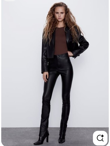 Zara faux leather trousers - zara, |