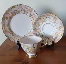 Tuscan 3 Piece Tea Set, Fine English Bone China, Floral Design