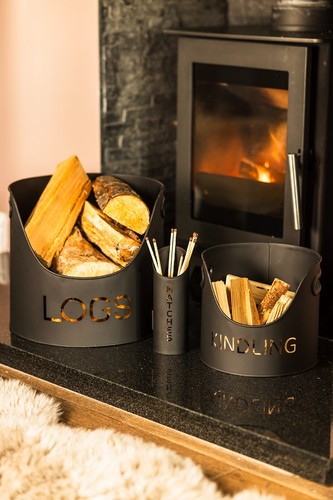 Log bucket fireside - log,