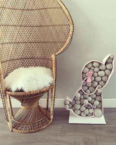 Vintage wicker rattan peacock - vintage,