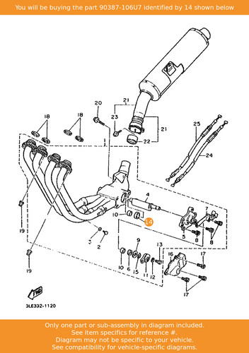 Yamaha collar 90387 - 90387-106u7, oem