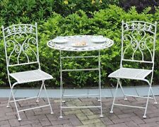 Garden Bistro Patio 3 Pcs Folding Metal / Antique Beautiful Handmade Vintage