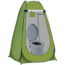 6L PORTABLE CAMPING TOILET POTTY WITH POP-UP PRIVACY TENT SHOWER HIKING TOILET