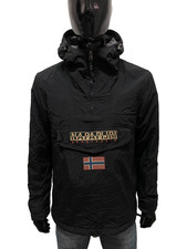 Napapijri Rainforest Uomo M Nero Giacca Anorak Impermeabile Original Jacket