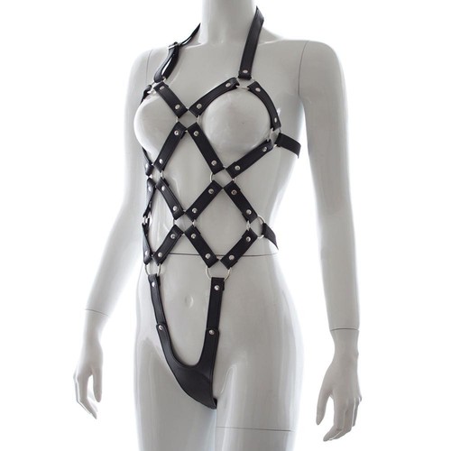 Studded black lingerie - lingerie, harness