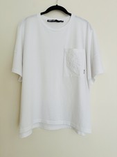 Bimba y Lola White embroidered pocket oversized T-shirt women’s size M