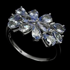 Silver Ring Tanzanite Genuine