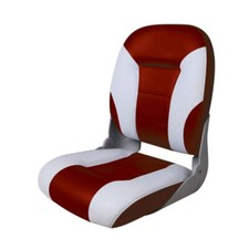 MARINE HIGH BACK BOAT SEAT - WHITE/RED (75131WR) yacht fishing speedboat rib