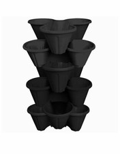 6 x Strawberry Planter Trio Stacking Stackable Outdoor Garden Plastic Plant Pot