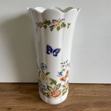Vintage Aynsley "Cottage Garden" Vase  Fine Bone China  21cms Tall  Ex Condition