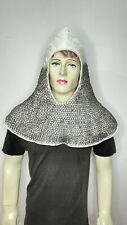Medieval Gambeson Arming Cap With Mild Steel 9mm Chainmail Coif Chain mail Hood