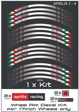 APRILIA RACING  Motorcycle Wheel Rim Kit Stickers Decals
