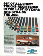 1976 Chevy Pickup Truck Squarebody Magazine Print Ad Advertisement