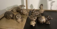 Poole Pottery Stoneware Animals Badger Hamster Owl  Hedgehog Deer Joblot