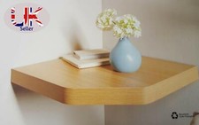 Floating Corner Wall Shelf White Lilac, Oak, Black MDF Wood Display Shelves 