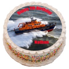 Lifeboat Personalised 7.5" Round Edible Cake Topper