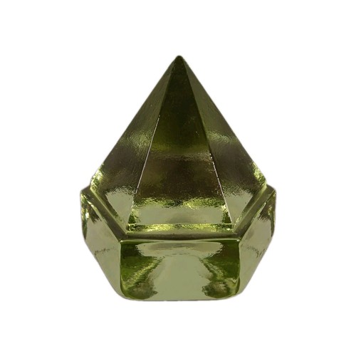 Green glass hexagonal ship - glass,