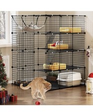 YITAHOME 4 Tier Cat Cage Large Cat Enclosures with Hammock Detachable Metal Wire