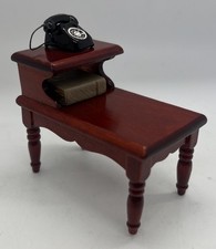 Dolls house telephone table seat and accessories in 1/12th Scale