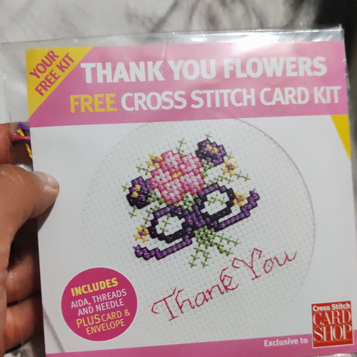 Cross stitch card shop thank - card,
