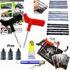 Set Emergency Tyre Puncture Repair Kit Car Van Motorcycle Tubeless Tire Strips