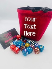 Custom Personalised Dice Bag, Custom Wording, Logo Dice Bag for D&D Game Club