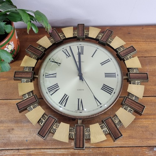 Metamec clock sunburst retro - sunburst,