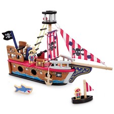 Wooden Pirate Ship Playset Early Learning Centre Kids Pretend Toy Set Adventure