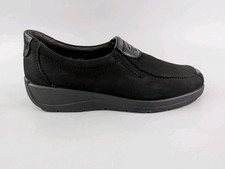 Rohde Soft Walking Black Leather Slip On Shoes UK 3 New